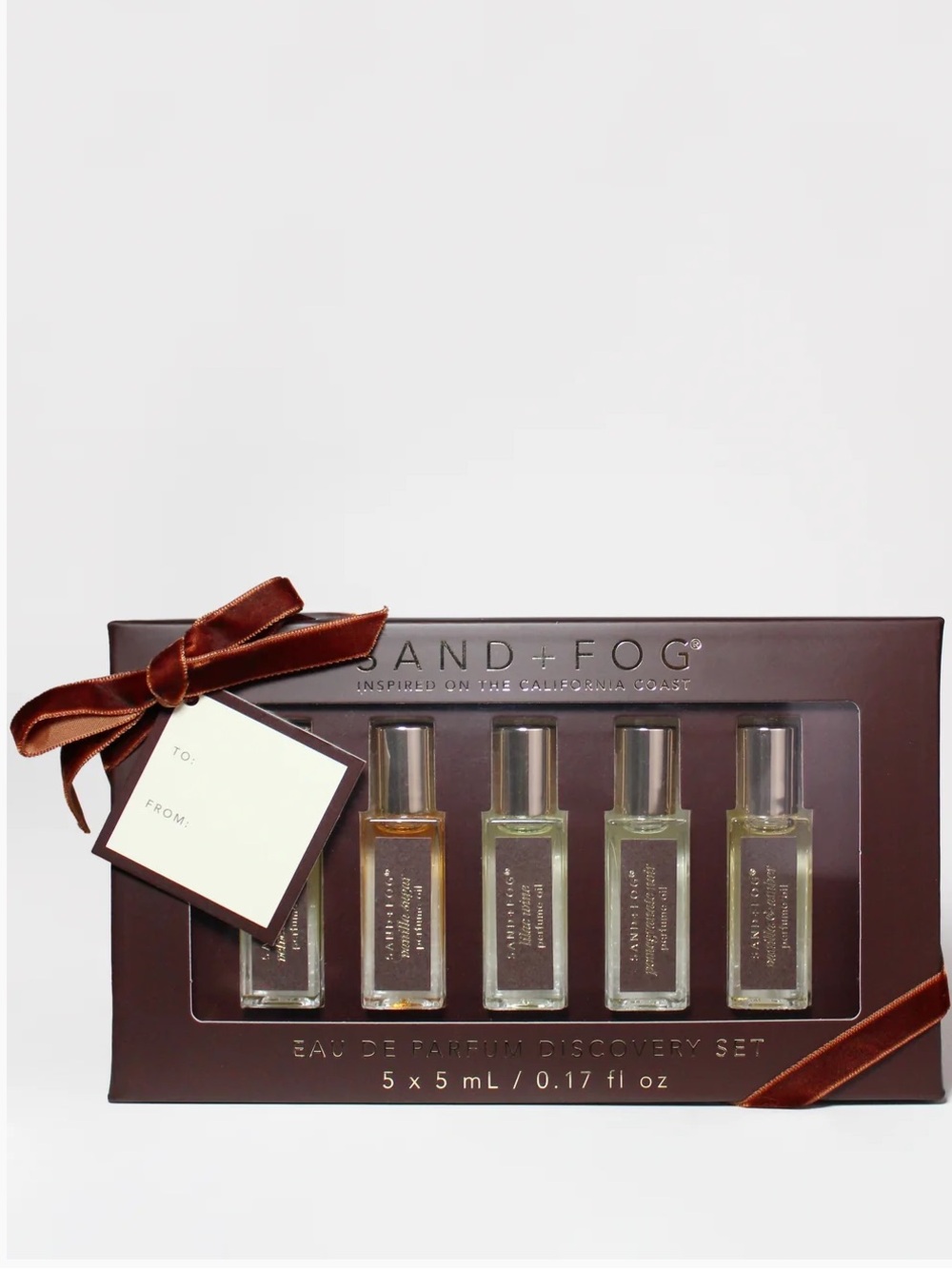 SAND + FOG Exploratory Perfume Oil Rollerball Set - Large Maroon Discovery Colle